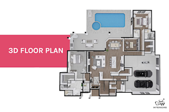 design 3d floor plan render, model in interior architecture