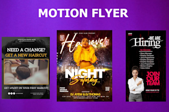 design motion flyers for facebook,instagram, and others platform