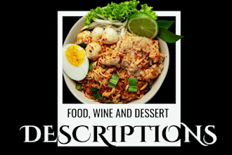 write attractive food and wine descriptions