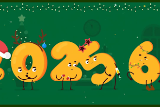 create 2026 happy new year and 10 christmas animation videos