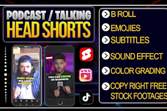 edit podcast to engaging short form videos for youtube videos, instagram reels