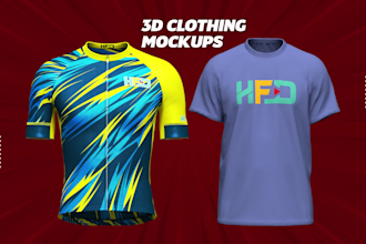 create 3d clothing mockups or clothing apparel mockups