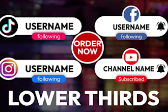 create lower thirds subscribe animation and title animation