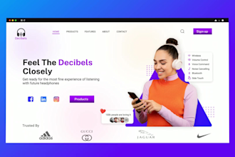 modern minimal web landing page UI design in figma xd