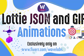 create logo, icon or splash screen loop animation in lottie json for web