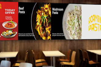 create a professional animated menu for your restaurant
