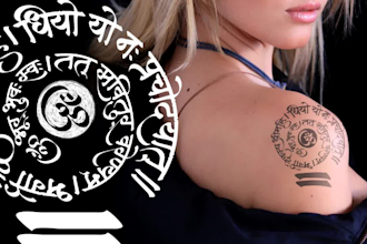 create tattoo calligraphy and design in sanskrit, hindi, marathi