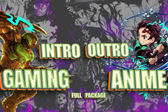 create youtube anime intro outro or gaming intro outro with end screen