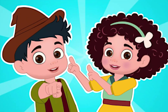 create 2d kids animation videos for youtube kids