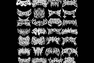 create custom dark art metal logo killer typography
