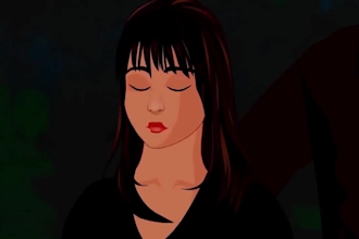 create a 2d animated halloween horror story
