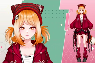 design vtuber model vtuber rigging live2d rigging character design anime avatar