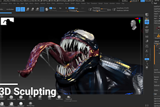 sculpt 3d models,3d characters with texturing and rendering