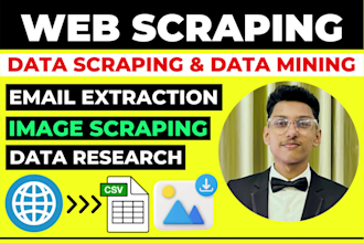 be website data scraper, image web scraping and data mining