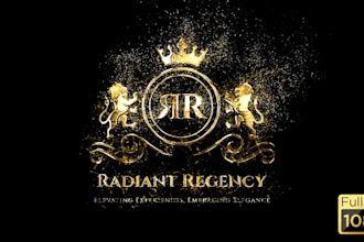create glorious gold and silver logo animation and youtube intro video