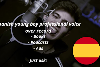 record castilian young boy voice over