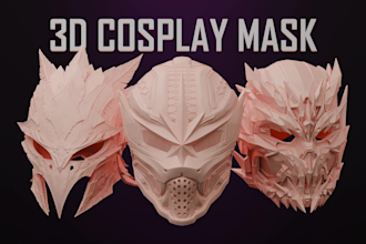 sculpt custom 3d mask and wearable cosplay helmet stl for 3d printing