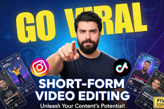 edit short form video for tiktok, instagram reels and shorts