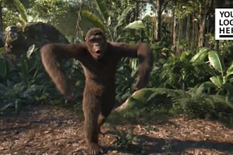 add logo and text in funny monkey dance video