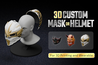 sculpt a custom wearable 3d cosplay mask or helmet for 3d printing