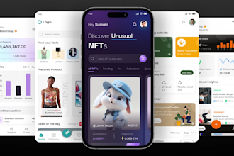 do mobile app UI UX design, figma app design, app screenshots design