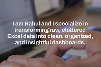 design custom dashboards and do data cleaning in excel