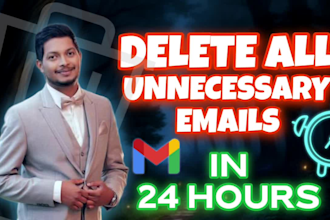 delete all unnecessary emails from gmail or outlook