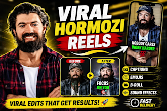 edit instagram reels, youtube shorts like alex hormozi