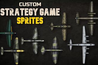 draw custom military 2d game assets and top down war sprites