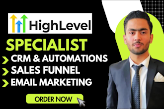 setup gohighlevel CRM automation, workflows sales funnel, website, ghl chatbot