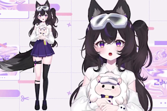 design and rig live2d model live 2d vtuber model 2d vtuber model vtuber model