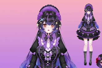 design and rig live 2d vtuber model, 2d vtuber model, vtuber commission
