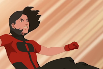 cinematic action 2d anime fighting, anime animation, animated music video