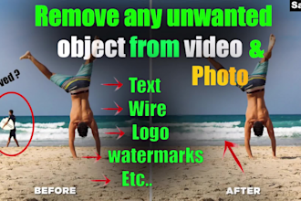 remove text, logo, wire, object from video or photo
