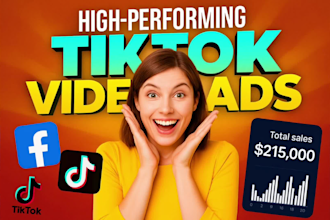 create viral tik tok video ads,dropshipping product ads within 6 hours