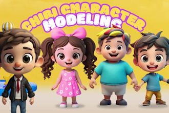 do 3d ai animation, 3d cartoon for kids, ai video art and 3d cartoon animation