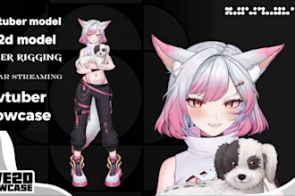 do custom live2d vtuber model, live2d rigging, 2d vtuber, prplive, vtube rig