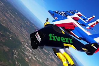 promote your logo and website in flying jet skydive video