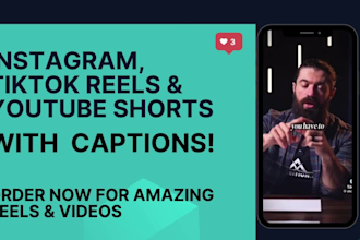 edit instagram reels,tiktok,short videos with attractive subtitles and captions