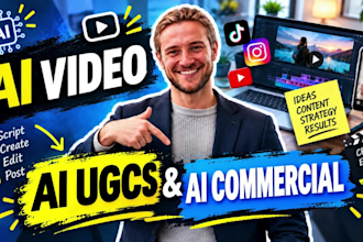 create realistic ai videos, ai video ads, ai commercials and ai ugc