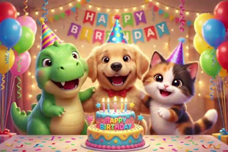 make funny animals sing happy birthday in a video