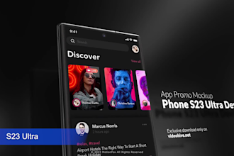 create app promo with s23 ultra and iphone 15 pro max