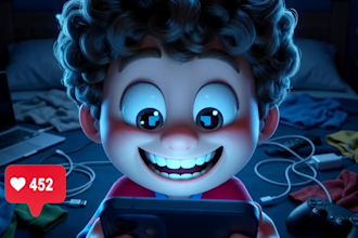 create a 3d pixar and 2d animated story
