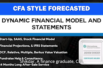 forecast proforma model, valuation, financial plan of your firm