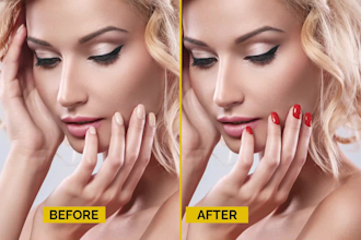 add nail polish, change color and retouch nails in photoshop