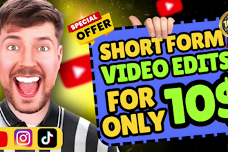 do video editing for instagram reels, youtube shorts, tik tok video, ads