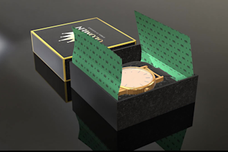 do realistic 3d mockup, animation of premium packaging box