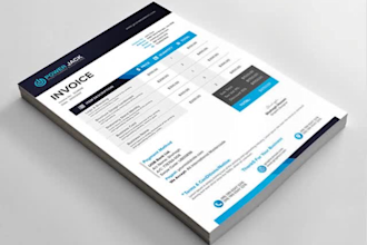 design modern invoice, letterhead, envelope stationary