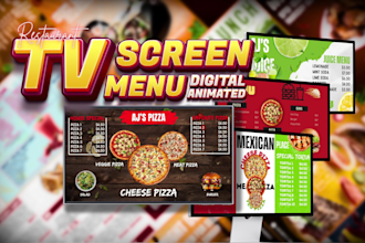 design digital menu, tv screen menu or restaurant menu board