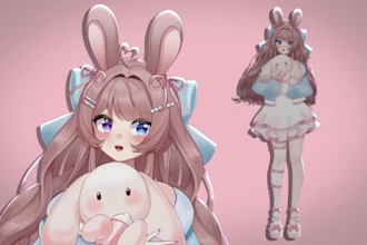 design and rig live2d vtuber, 2d vtuber, live2d character, vtuber design, anime
